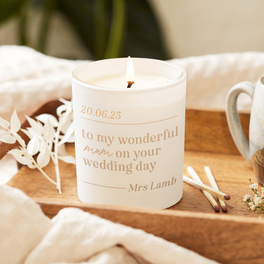 Mum Wedding Keepsake Gift Luxury Personalised Candle