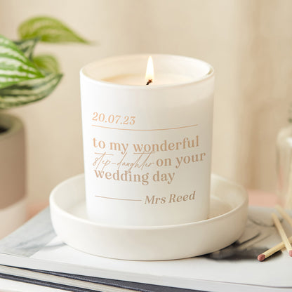 Step Daughter Wedding Keepsake Gift Luxury Personalised Candle