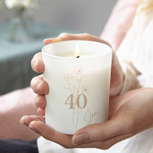40th Birthday Gift for Her Luxury Scented Candle