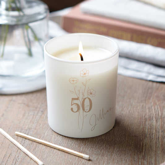 50th Birthday Gift for Her Luxury Scented Candle