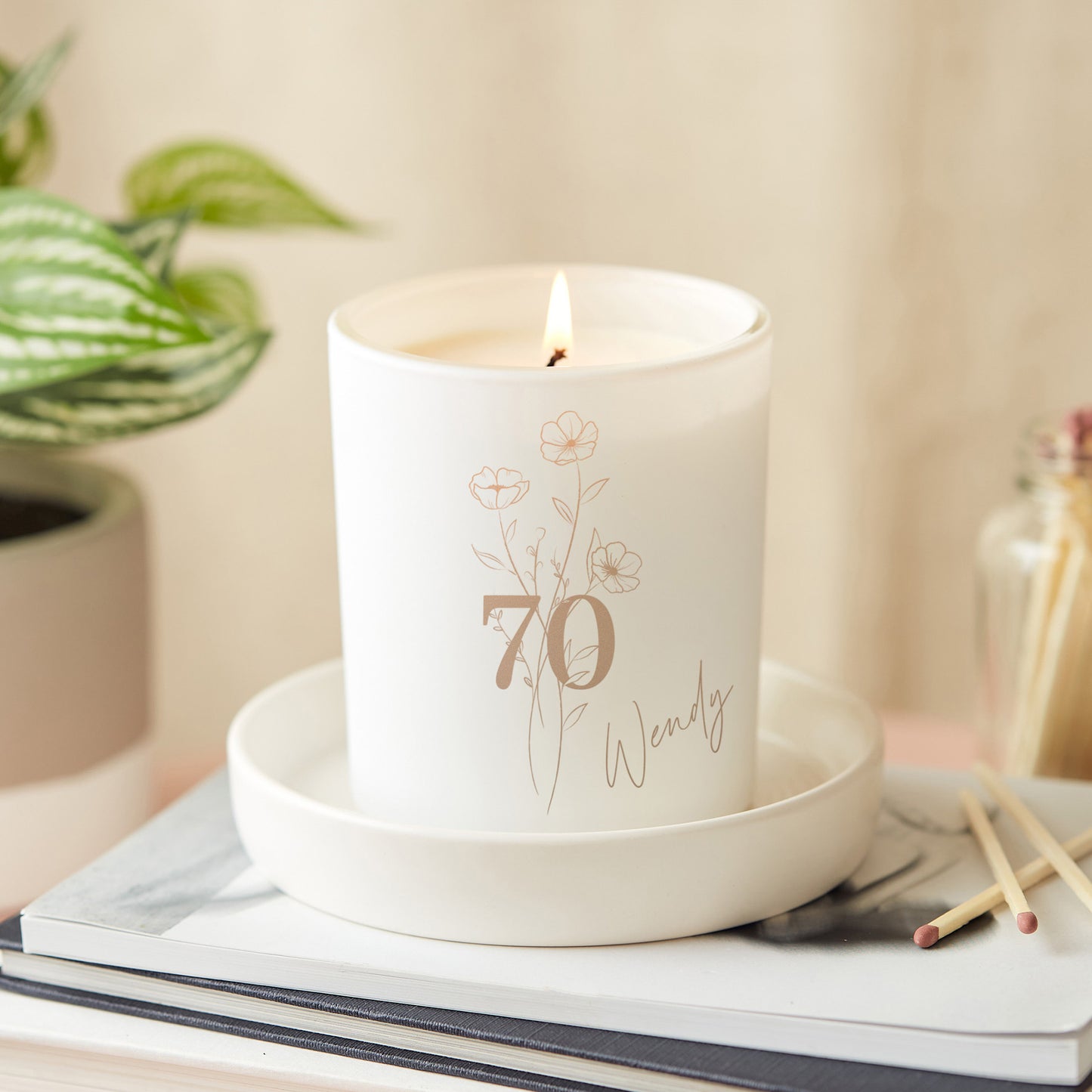70th Birthday Gift for Her Luxury Scented Candle