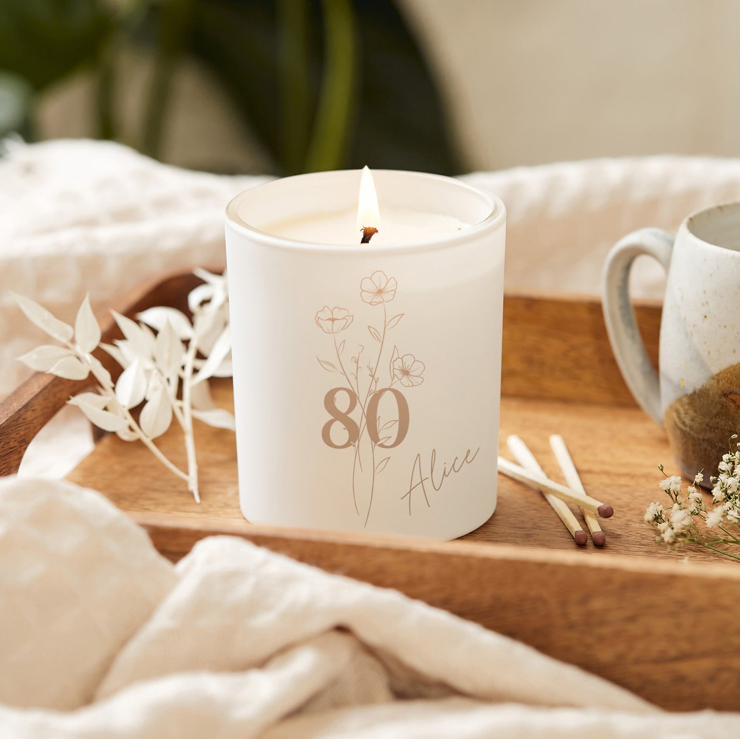 80th Birthday Gift for Her Luxury Scented Candle