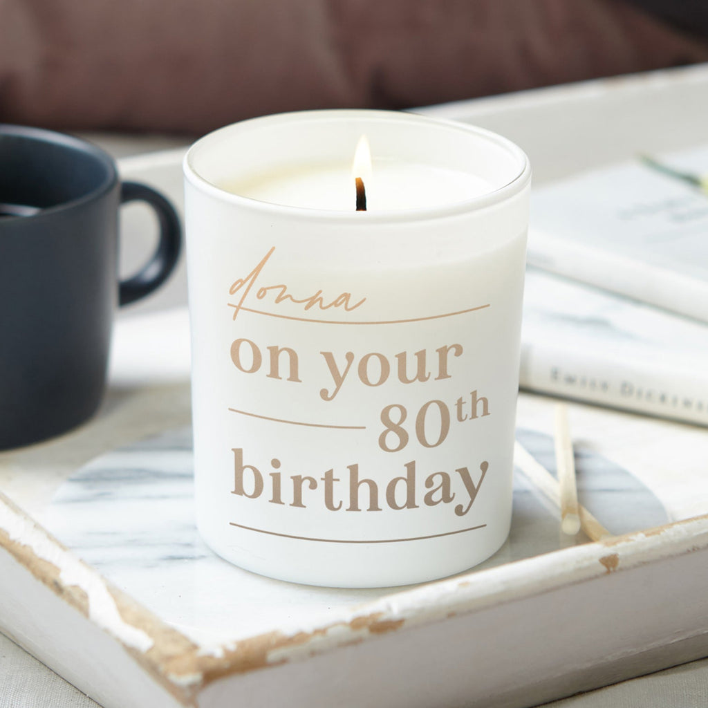 Personalised Birthday Gift for Her Glow Through Candle