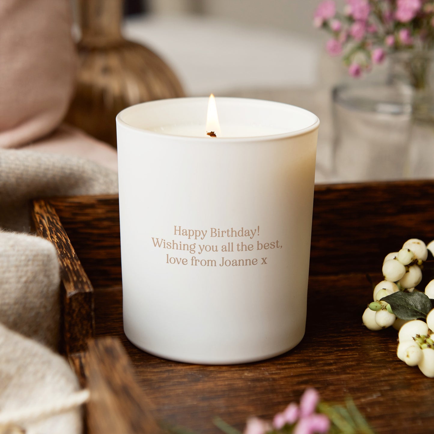 Personalised 30th Birthday Gift for Her Glow Through Candle