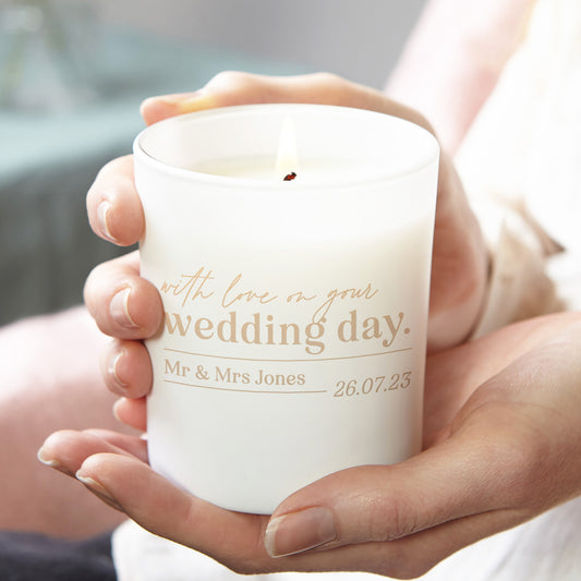 Wedding Keepsake Gift for Couple Luxury Personalised Candle