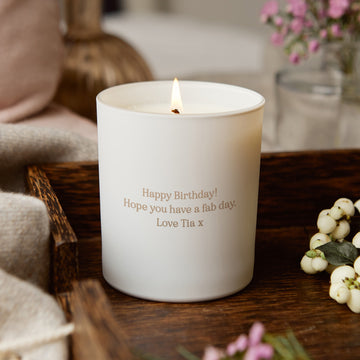 Pisces Zodiac Birth Flower Personalised Candle Gift