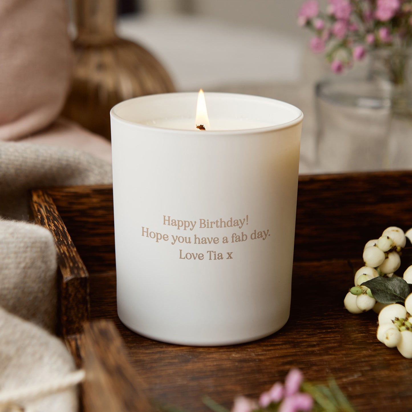 Leo Zodiac Birth Flower Personalised Candle Gift