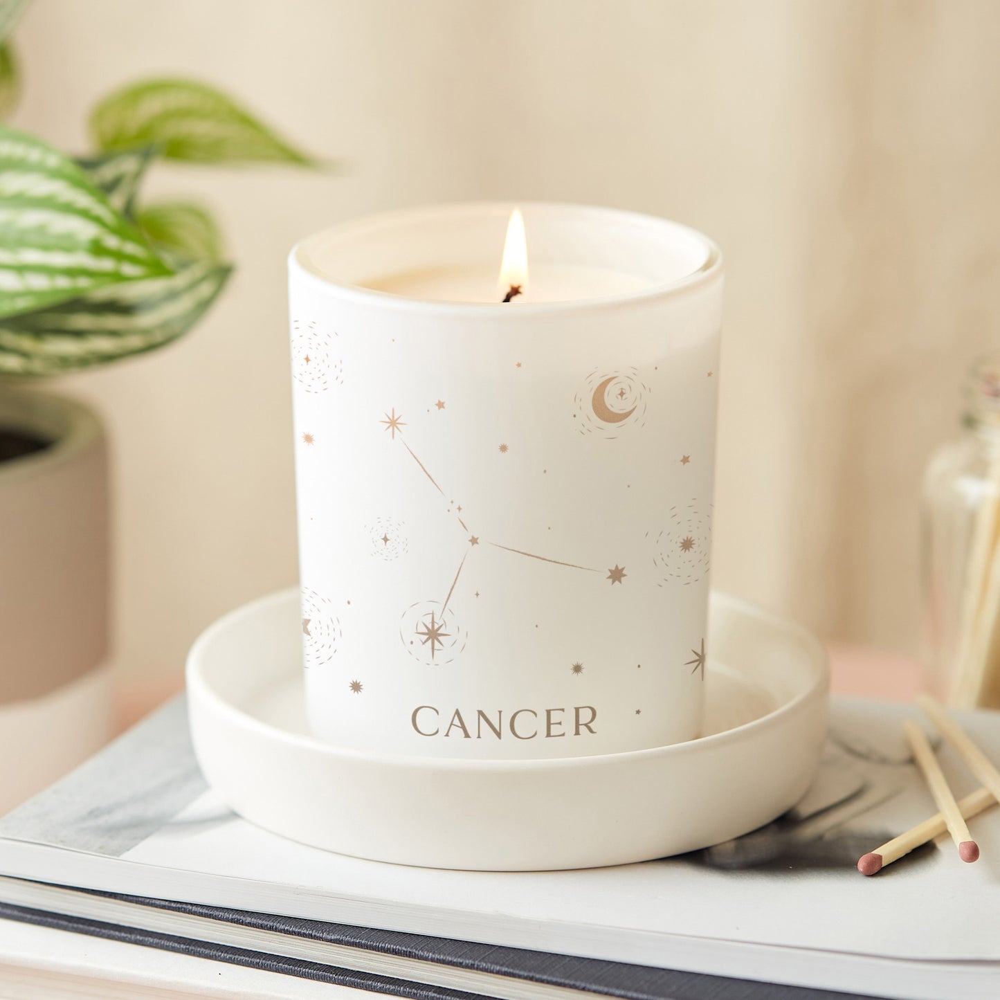 Cancer Star Sign Candle Gift Zodiac Constellation Glow Through Candle