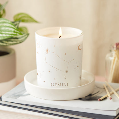 Gemini Star Sign Candle Gift Zodiac Constellation Glow Through Candle