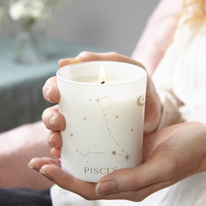 Pisces Star Sign Candle Gift Zodiac Constellation Glow Through Candle