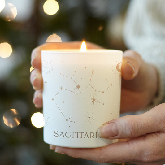 Sagittarius Star Sign Candle Gift Zodiac Constellation Glow Through Candle