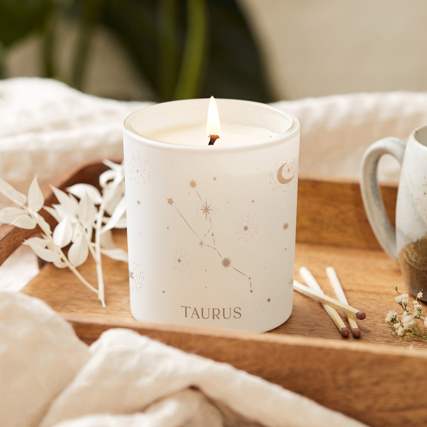 Taurus Star Sign Candle Gift Zodiac Constellation Glow Through Candle