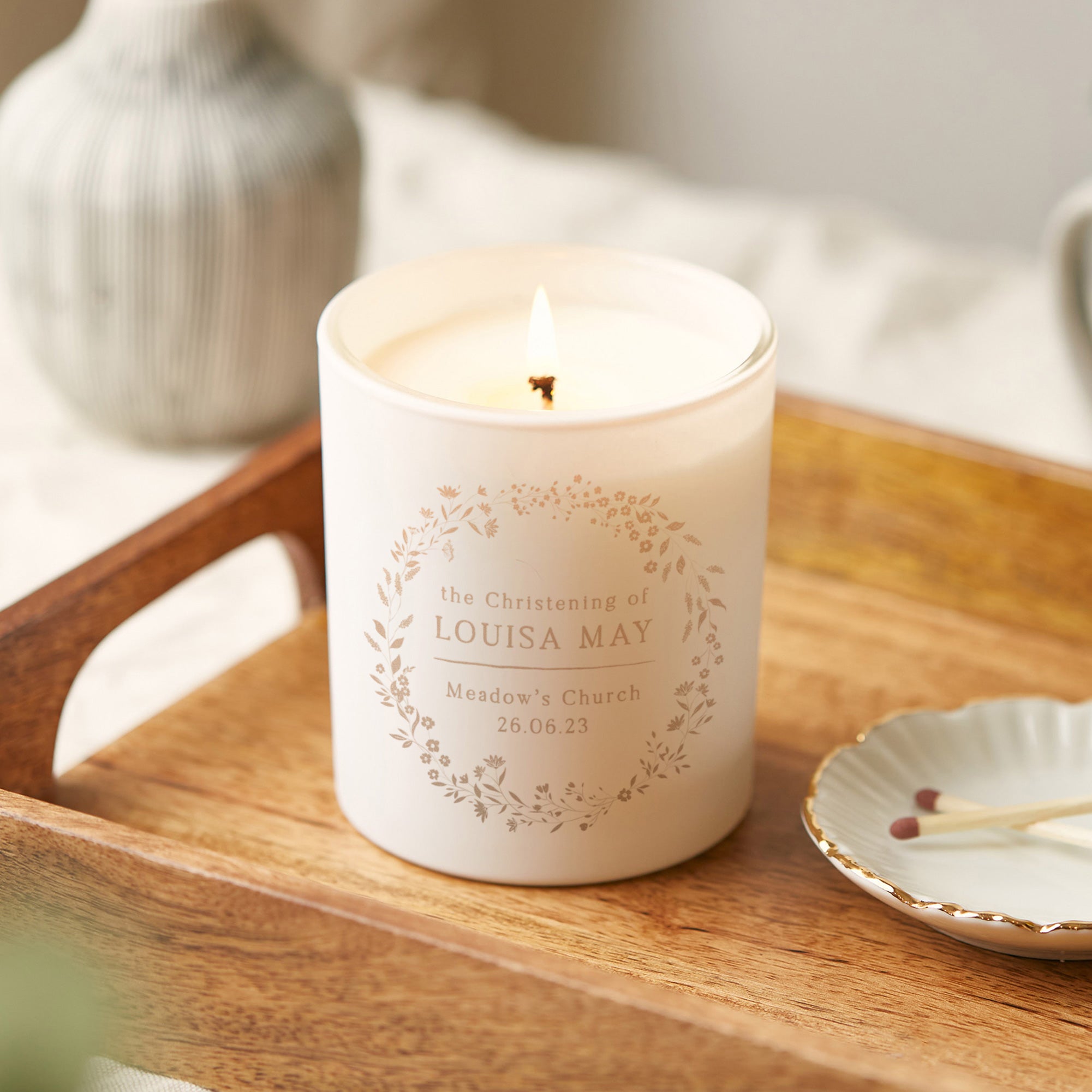 Christening Gift Personalised Luxury Candle
