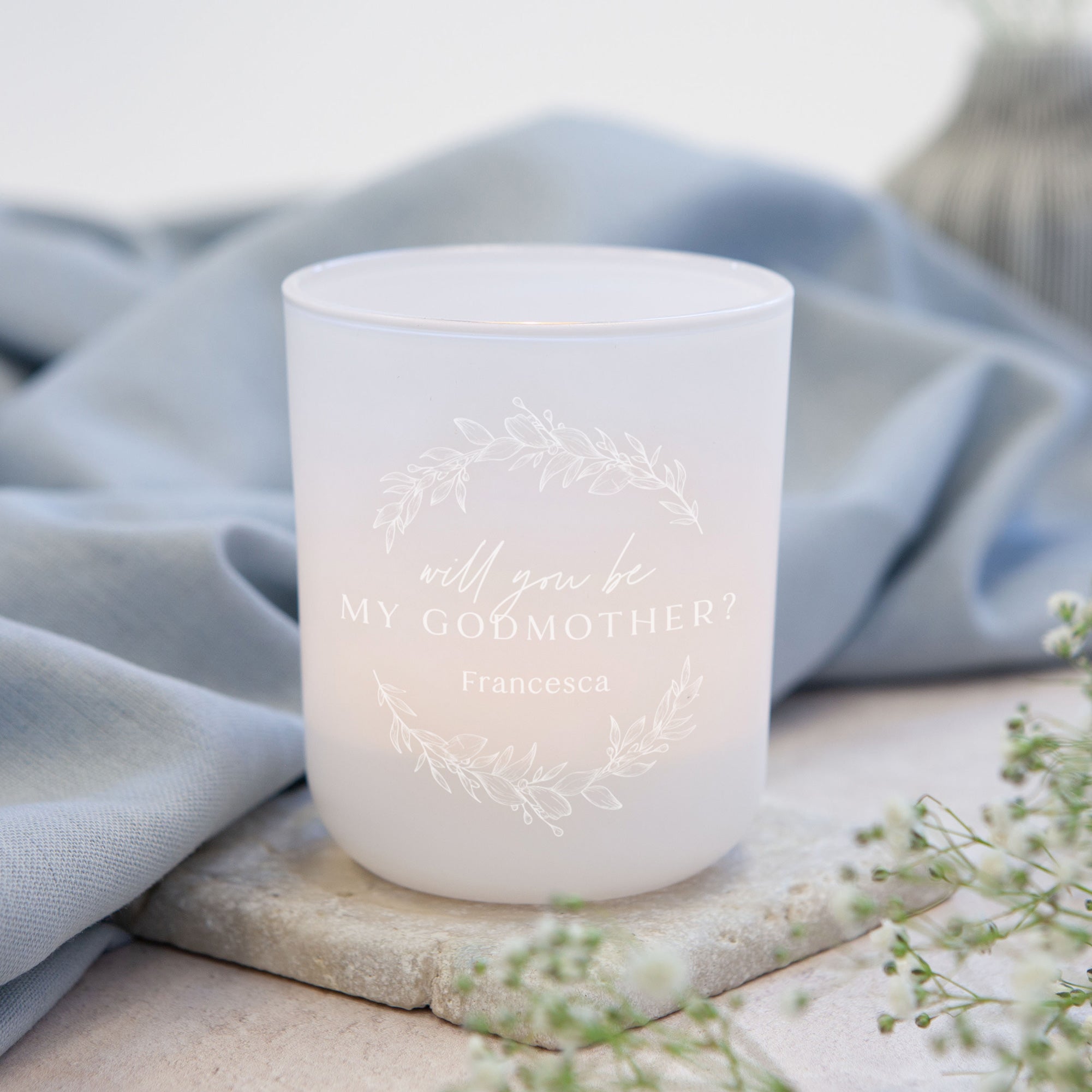 Christening Gift Will You Be My Godmother Tea Light Holder Luxury Gift Ready Boxed