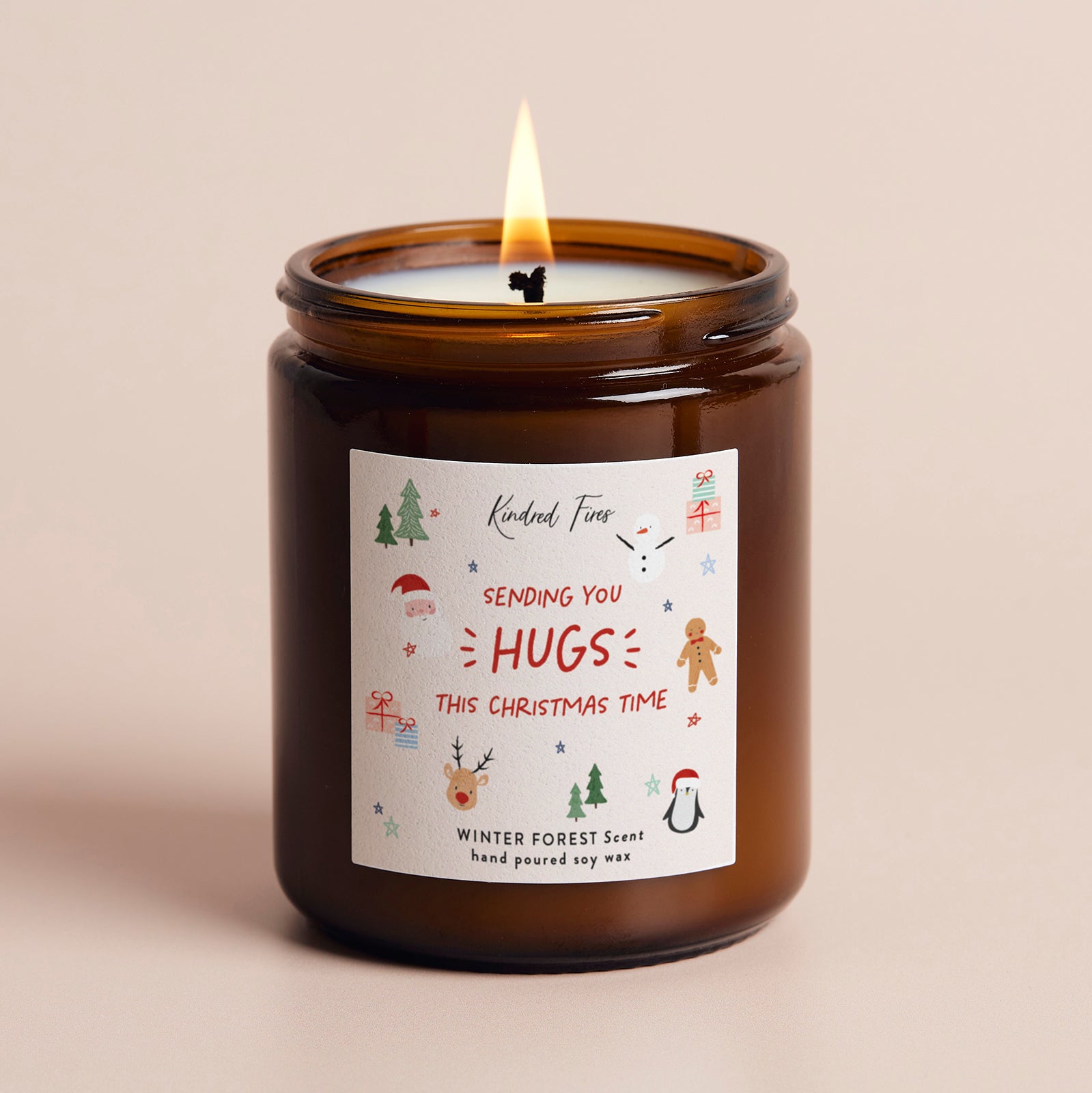 Christmas Gift Candle for Her Christmas Hugs Jar Candle Scented Holiday Gift Ready Boxed