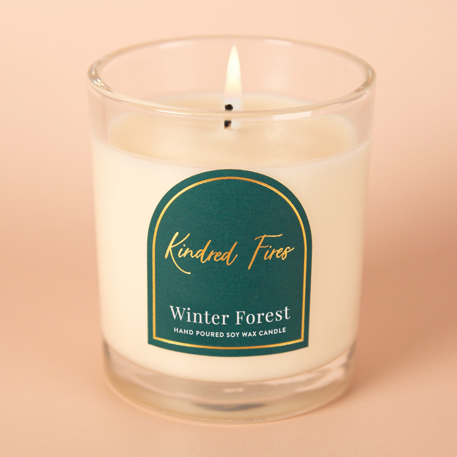 Christmas Gift Winter Forest Scented Clear Candle with Pine Woody Aroma in Luxury Box