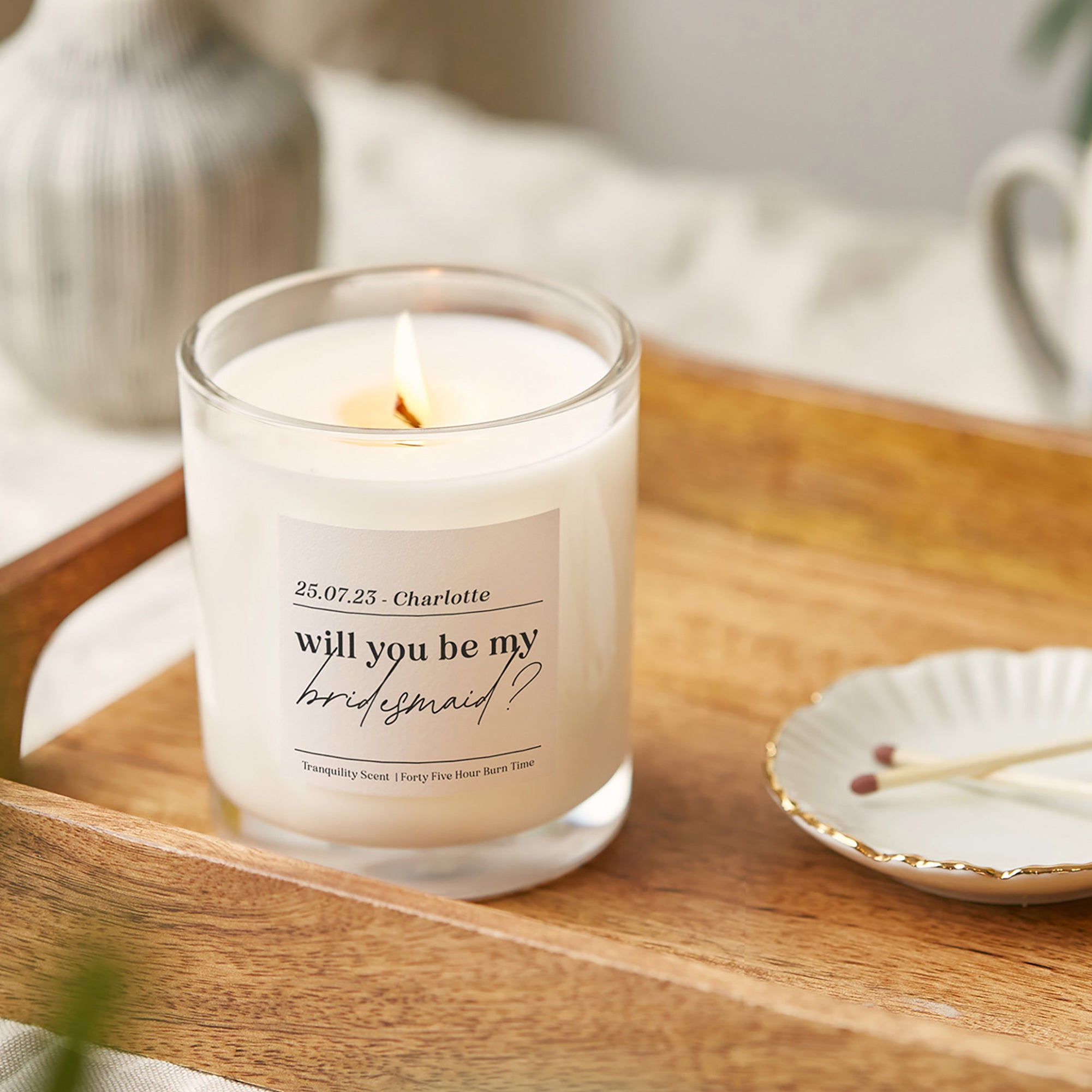 Be My Bridesmaid Gift Simple Wax Glass Candle