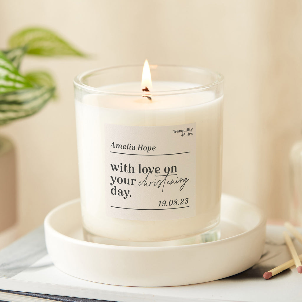 Personalised Christening Gift Scented Candle