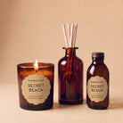 Secret Beach Large Refillable Soy Candle & Reed Diffuser Bundle