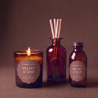 Velvet & Oud Large Refillable Soy Candle & Reed Diffuser Bundle