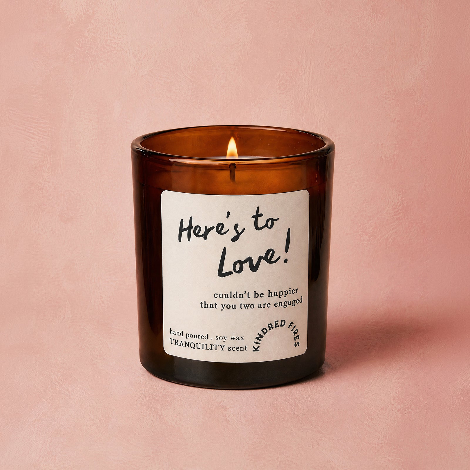 Engagement Gift Candle Here's To Love - Personalised, Refillable, Luxury Box, Ready to Gift