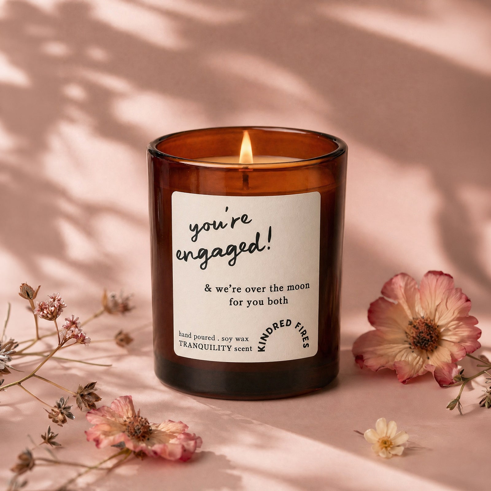 Engagement Gift Candle - Simple Scented Soy Wax, Luxury Gift Box, Refillable, Ready to Gift