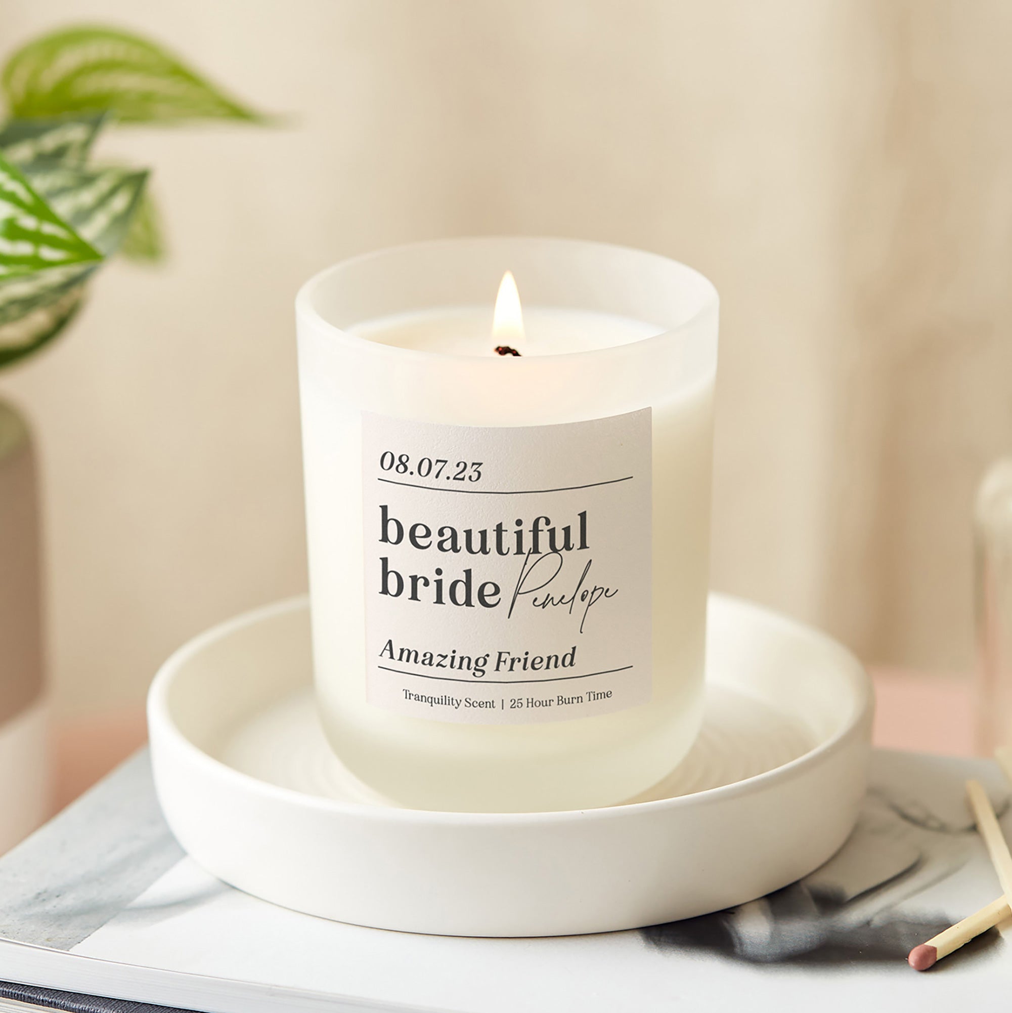 Friend Wedding Day Keepsake for Bride Candle