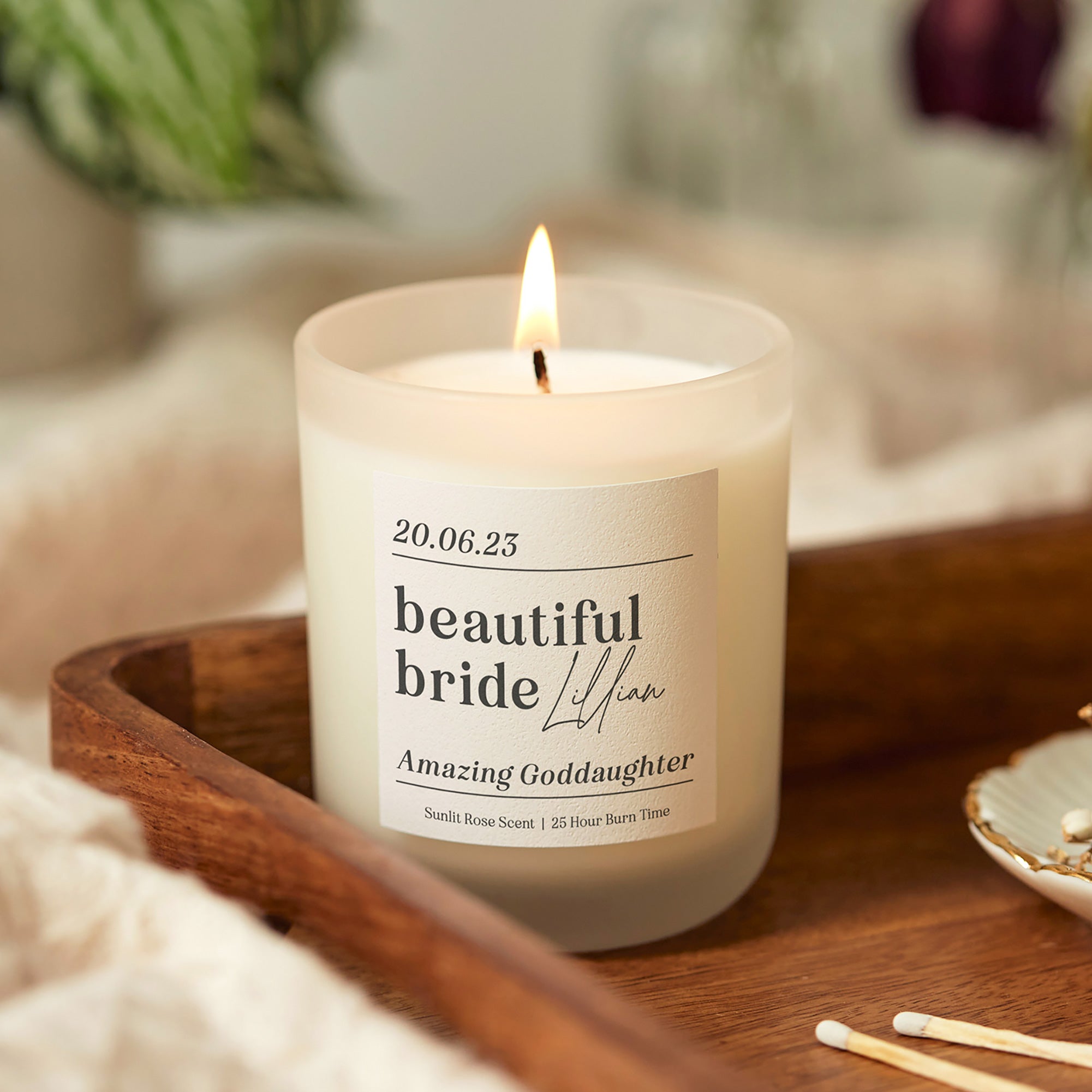 Goddaughter Wedding Day Keepsake for Bride Candle