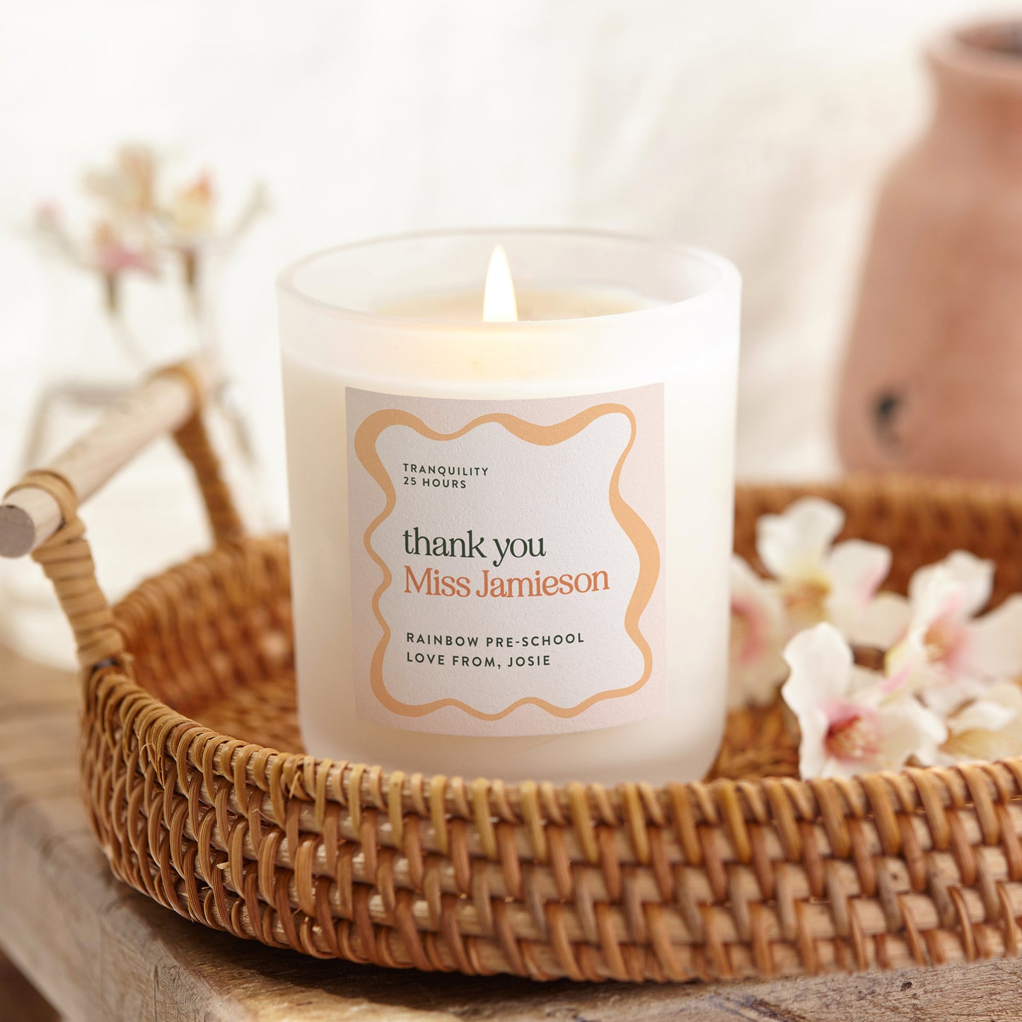 Preschool Teacher Thank You Gift Personalised Candle