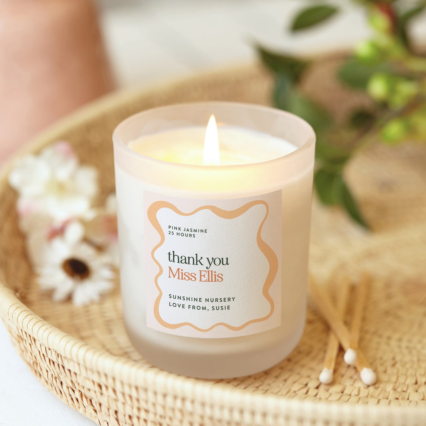 Nursery Teacher Thank You Gift Personalised Candle