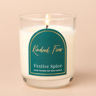 Holiday Gift Festive Spice Scented Clear Candle with Essential Oils in Luxury Gift Box