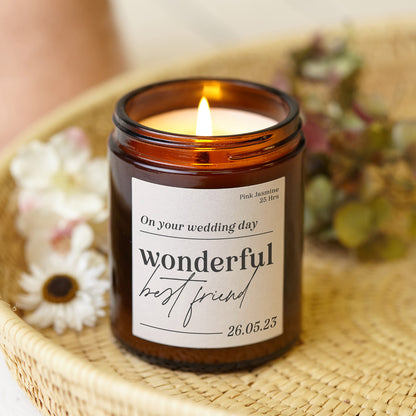 Best Friend Wedding Gift Scented Wax Jar Candle