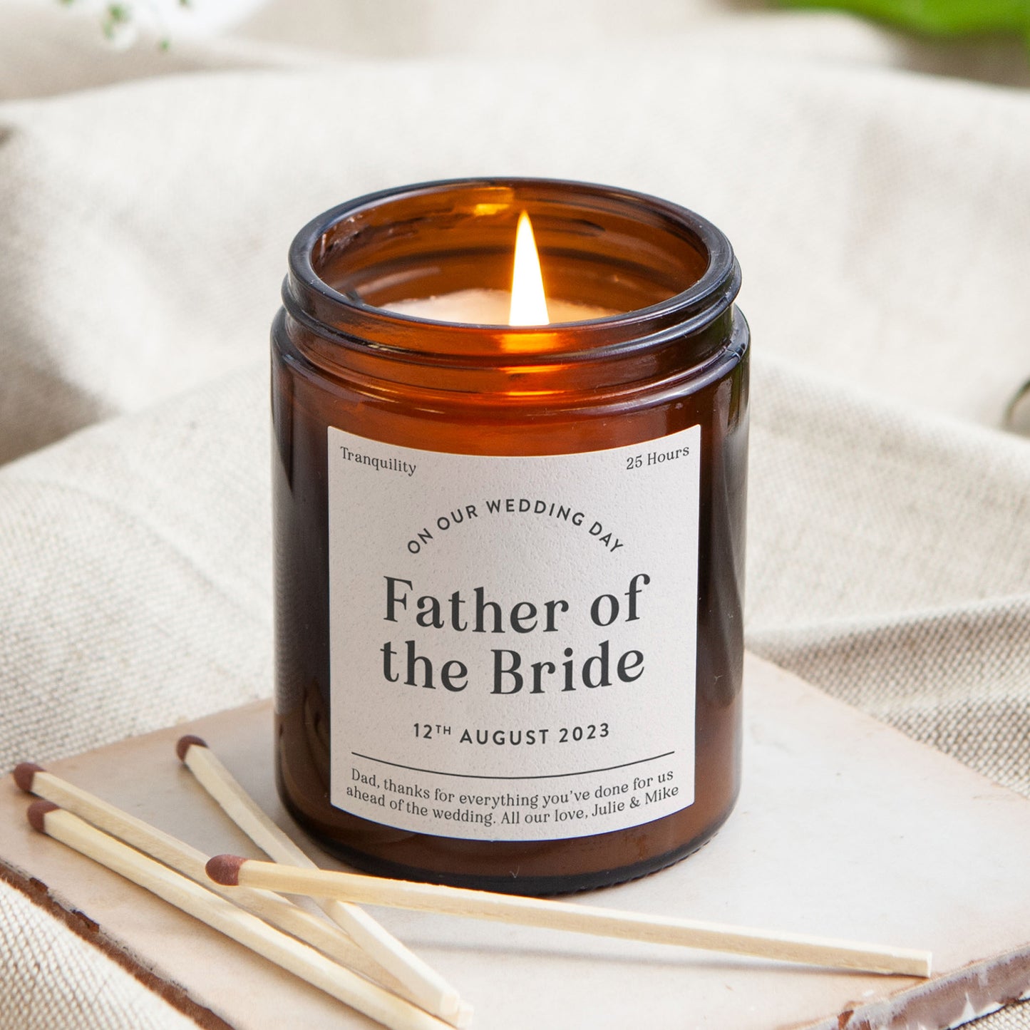 Father of the Bride Gift Keepsake Candle Jar