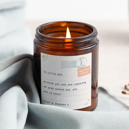 Naming Day Gift for Boy Letter Scented Candle