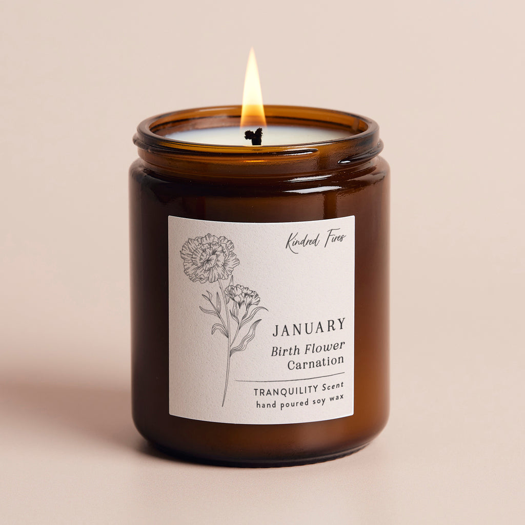Birth Flower Birthday Gift Jar Candle
