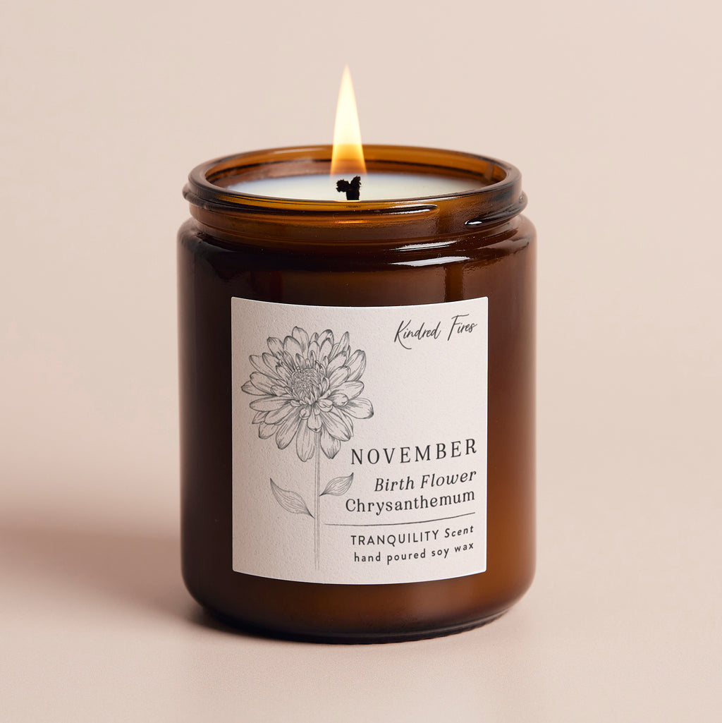 Birth Flower Birthday Gift Jar Candle