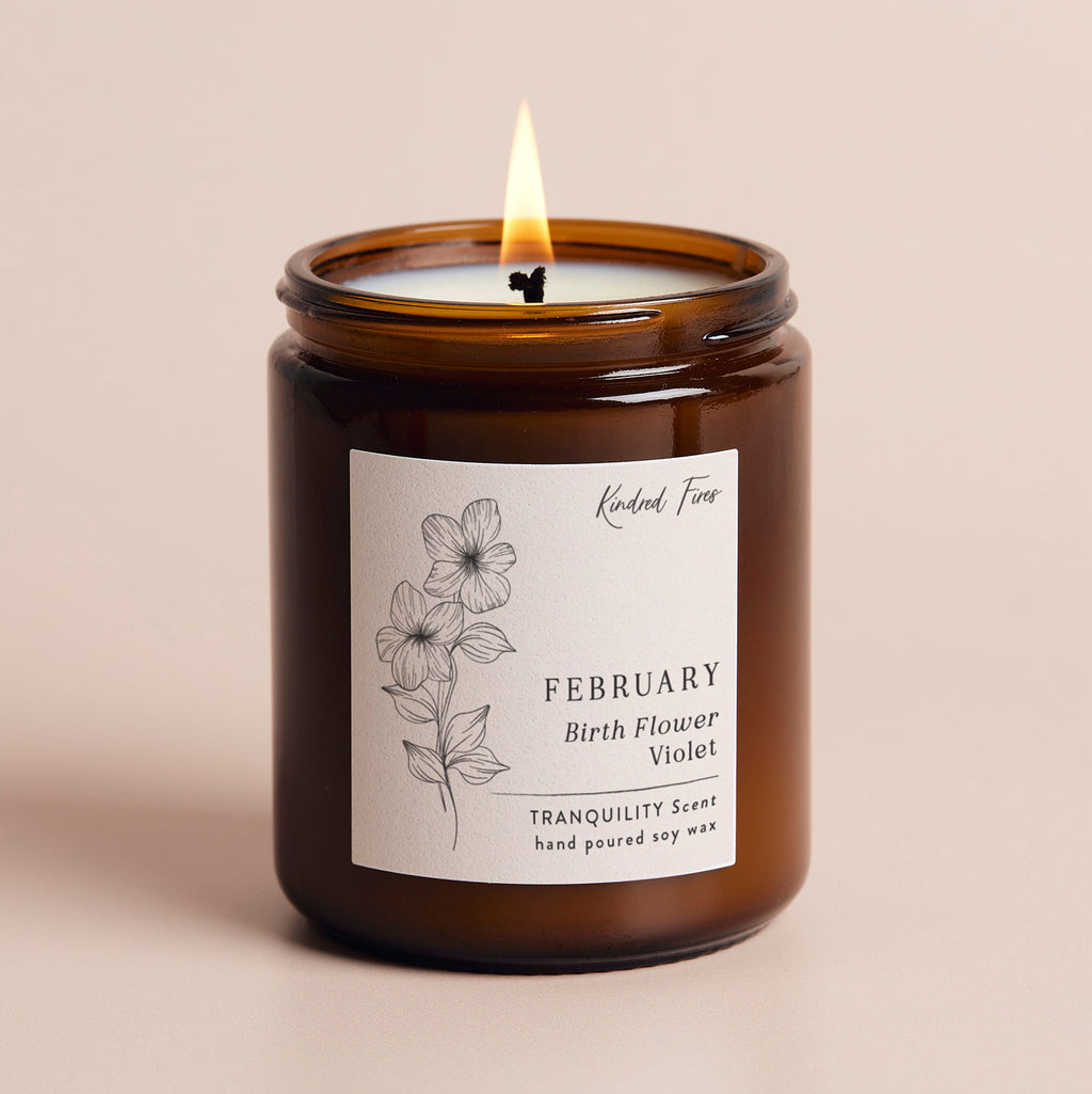 Birth Flower Birthday Gift Jar Candle