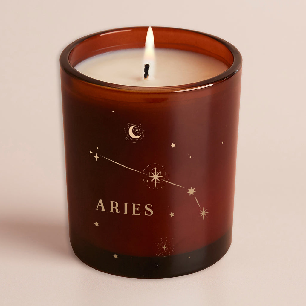 Constellation Birthday Gift Amber Glow Through Candle