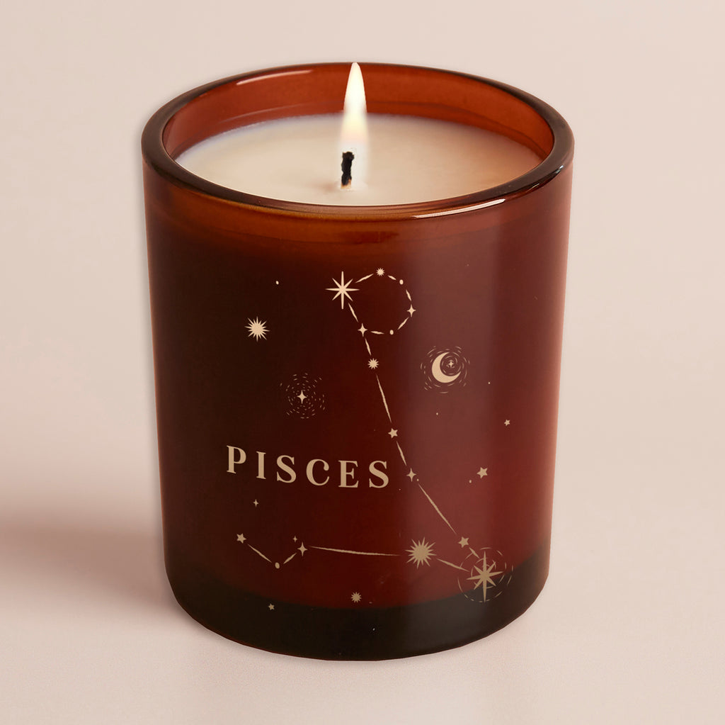 Constellation Birthday Gift Amber Glow Through Candle