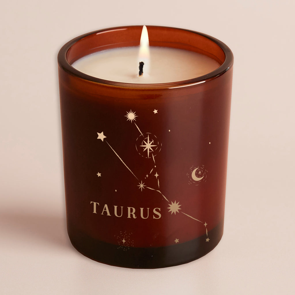 Constellation Birthday Gift Amber Glow Through Candle
