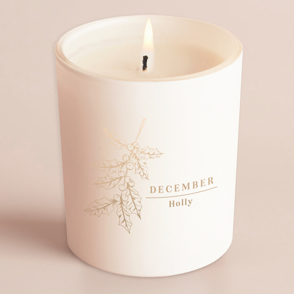 Birth Flower Birthday Gift Glow Through Candle