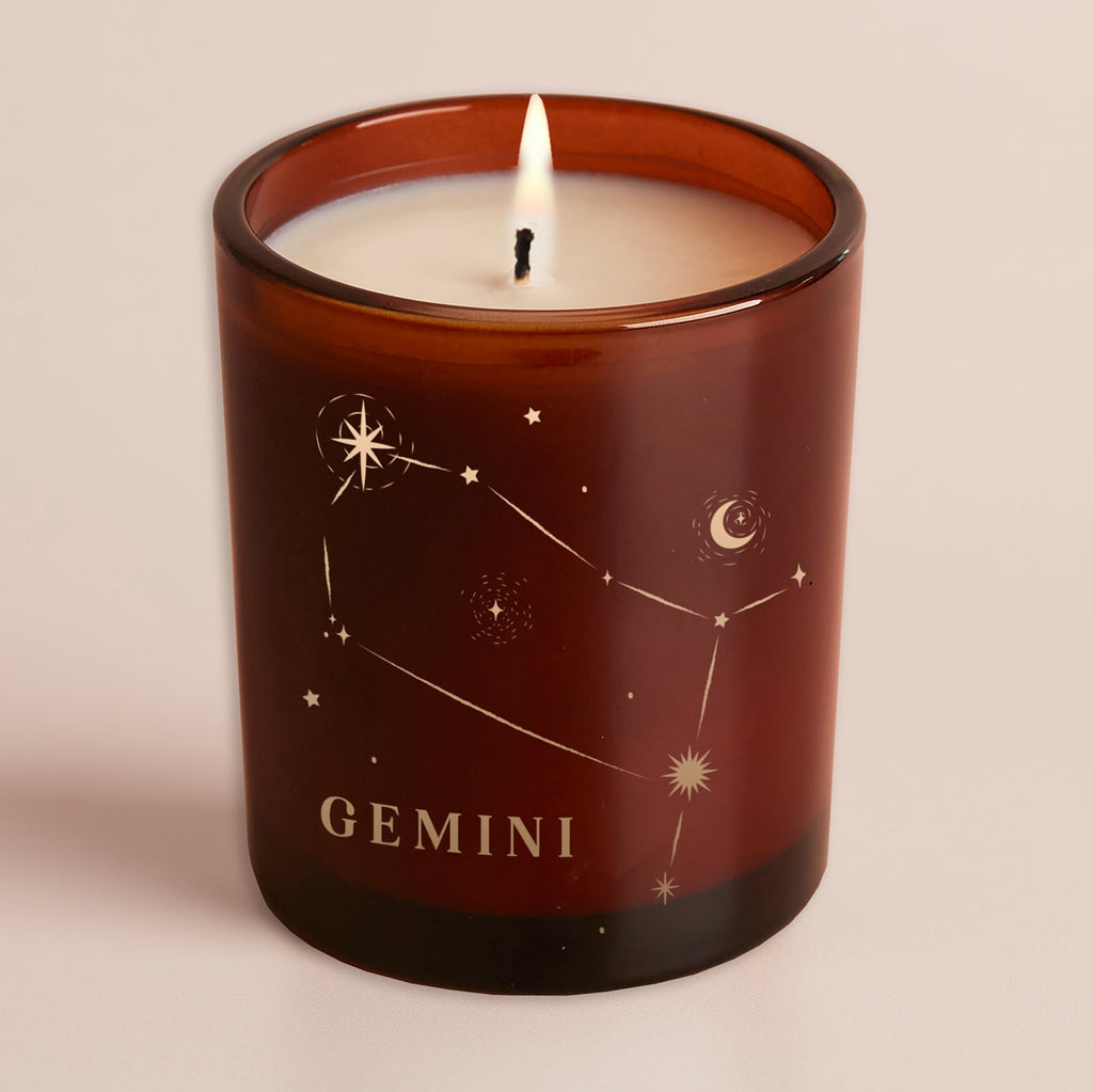 Constellation Birthday Gift Amber Glow Through Candle