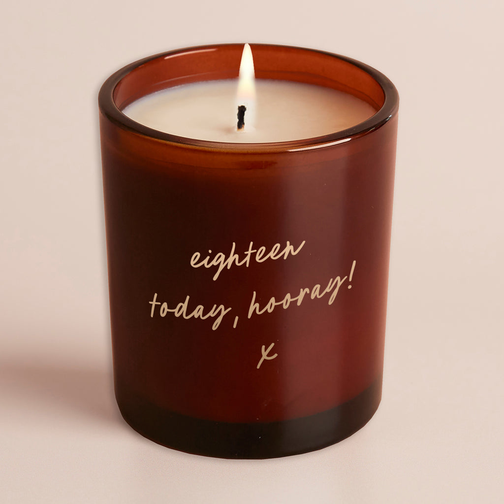 Any Age Birthday Gift Hooray Amber Glow Through Candle