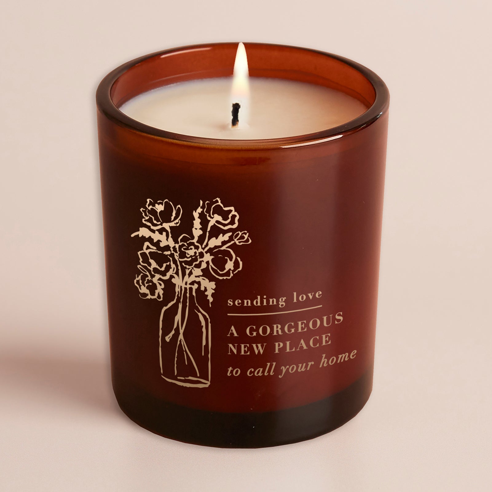 Gorgeous Place To Call Home Gift Amber Glow Through Candle
