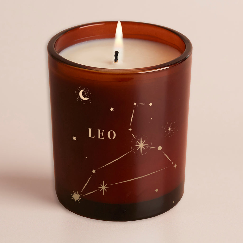 Constellation Birthday Gift Amber Glow Through Candle