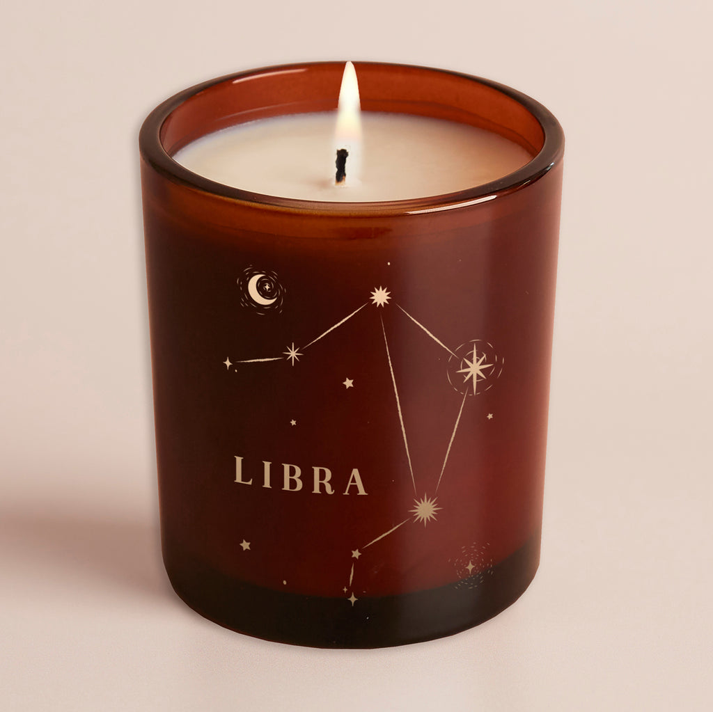 Constellation Birthday Gift Amber Glow Through Candle