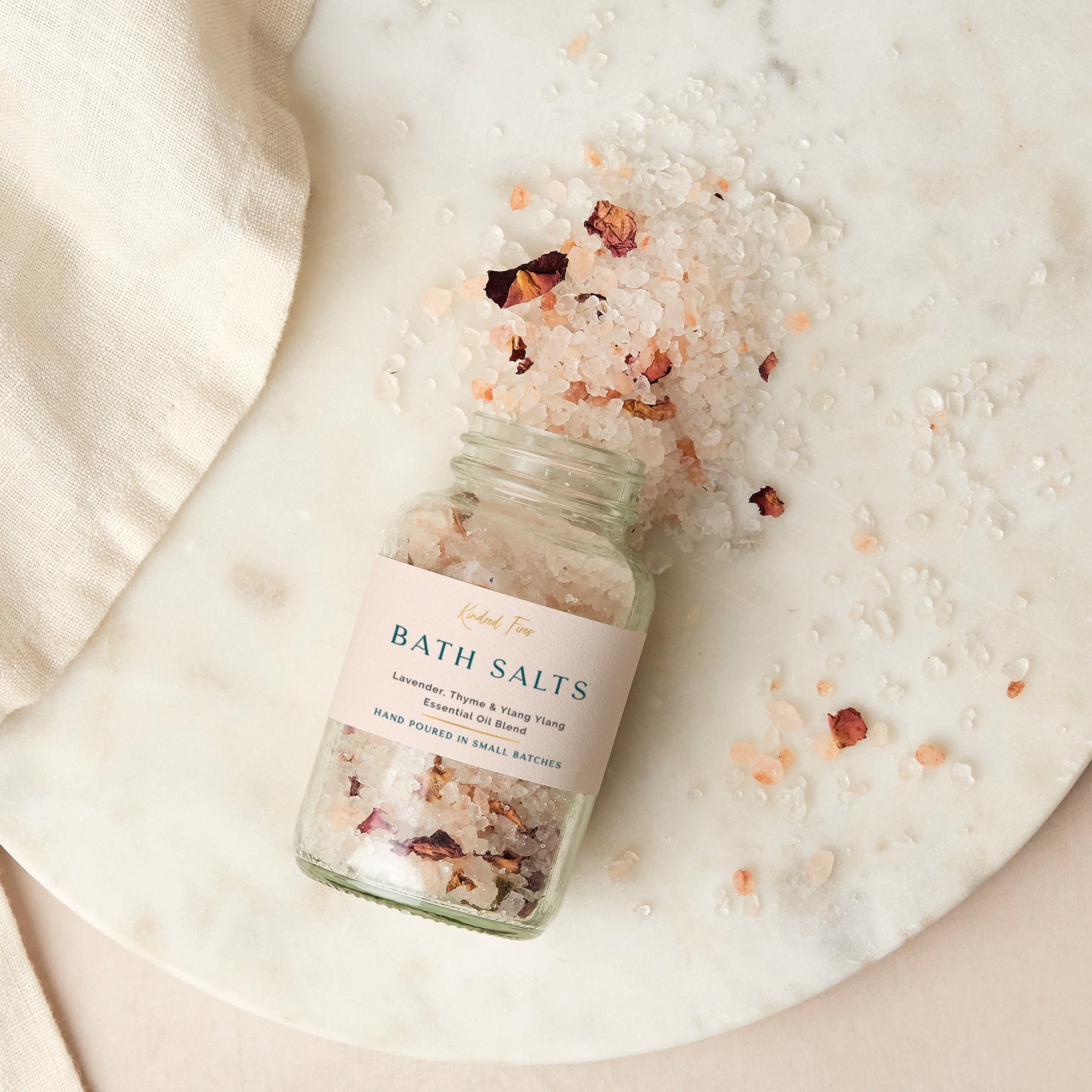Luxury Self Care Gift Himalayan Bath Salts with Essential Oils & Rose Petals, Gift Ready Box
