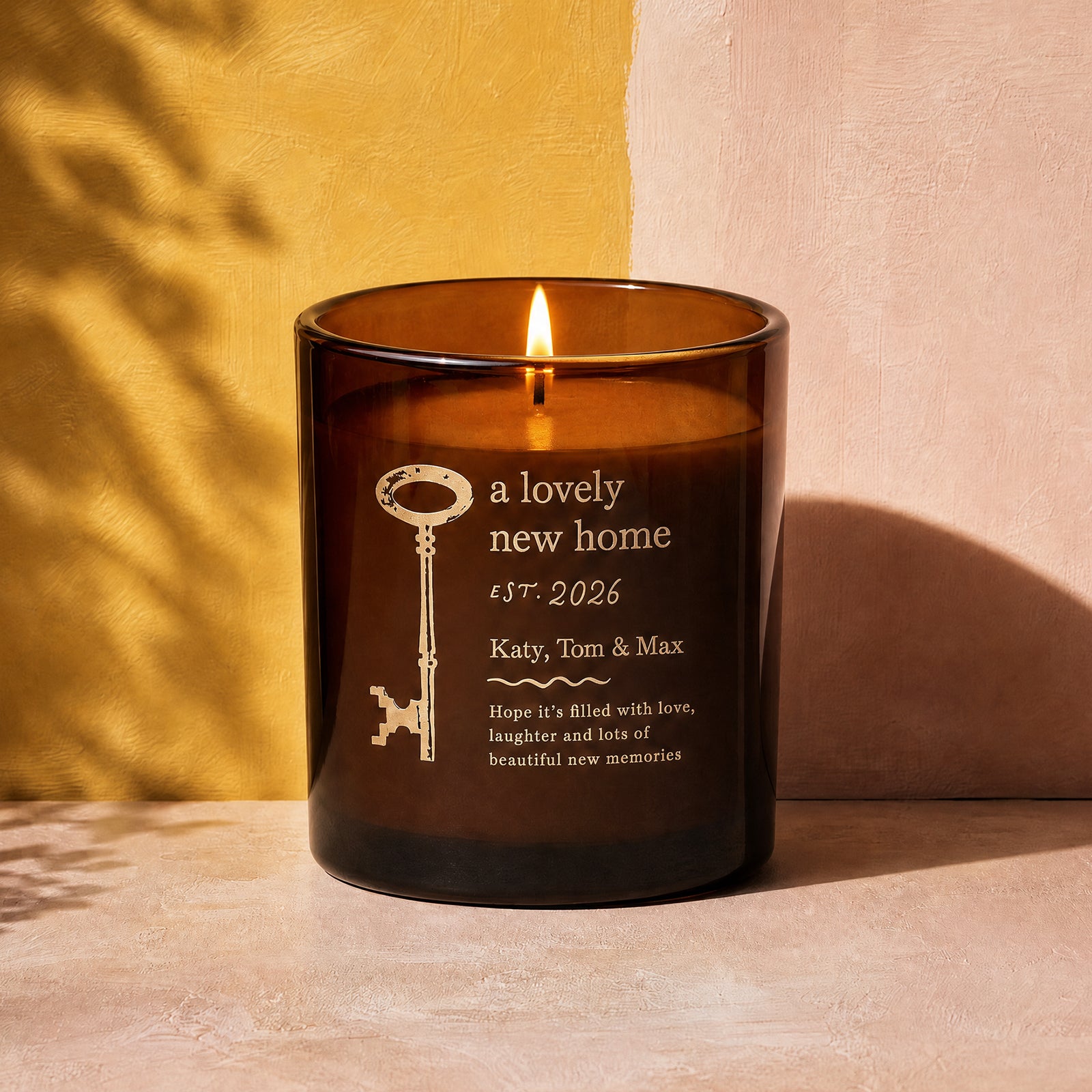 Housewarming Gift Key to New Home Engraved Candle in Luxury Box, Refillable & Ready to Gift