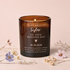 Sister Wedding Gift Candle Personalised Scented Keepsake Refillable Luxury Box Ready