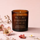 Wedding Gift Personalised Couple Candle – Luxury Gift Box, Refillable Soy Wax, Ideal Engagement Gift